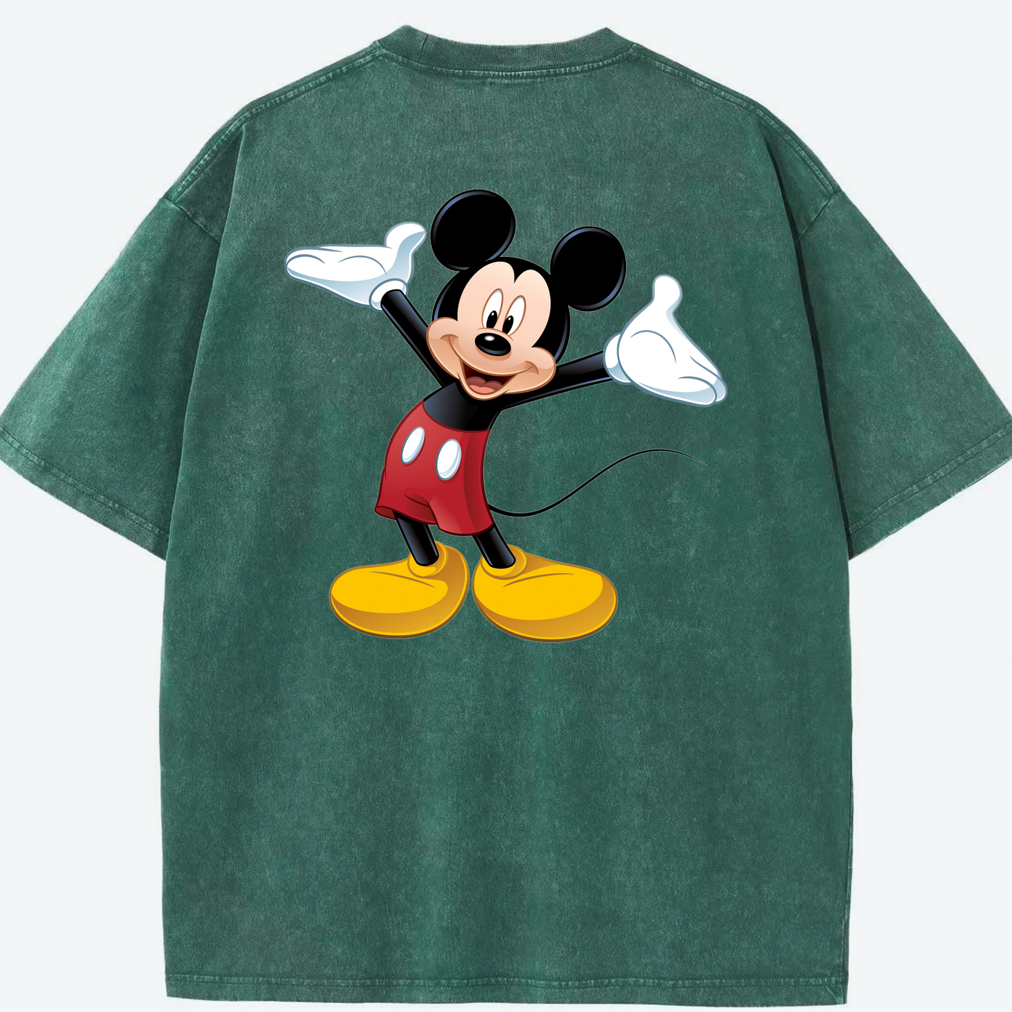 （画像用） ミッキーマウス Mickey Mouse 綿100% ヴィンテージ風 半袖Tシャツ（背面プリント）